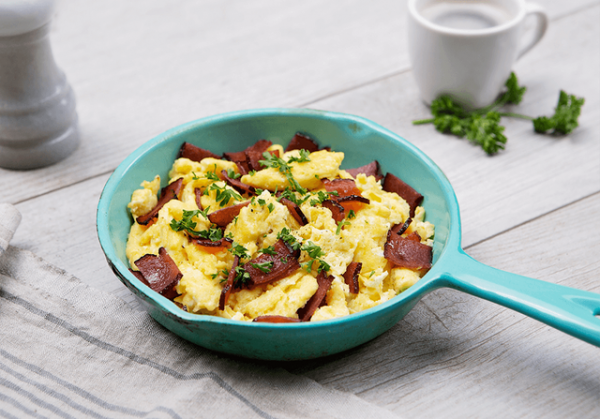 Free-Range Eggs and Turkey Bacon Scramble